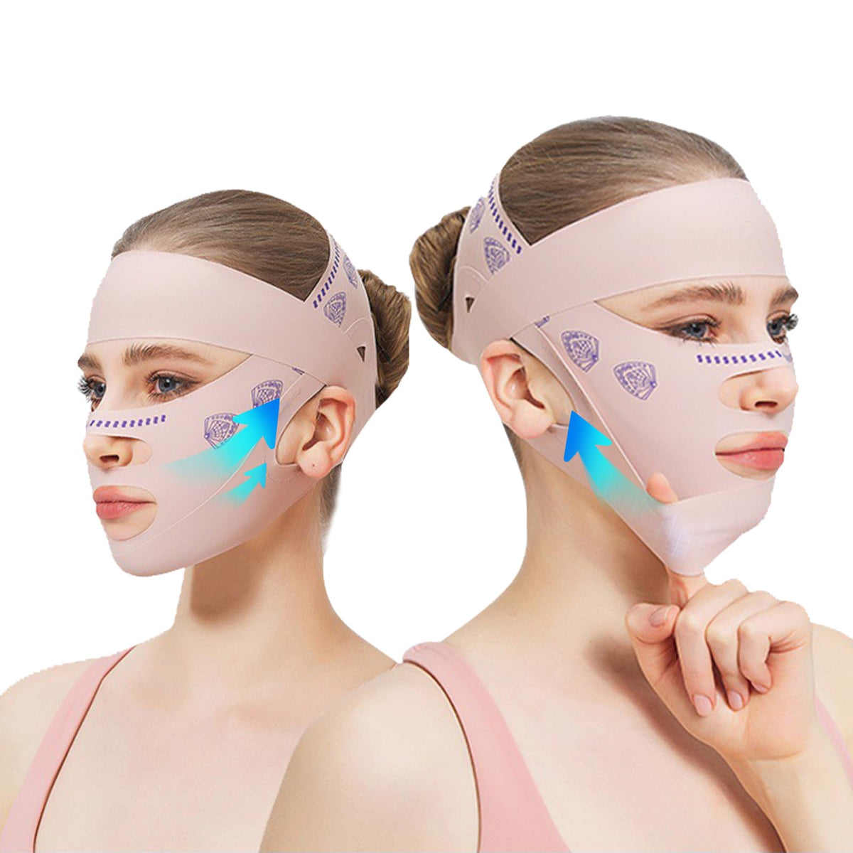 Kanuoc Upgrade V Line Mask closeup shows breathable ice silk fabric for comfortable wear