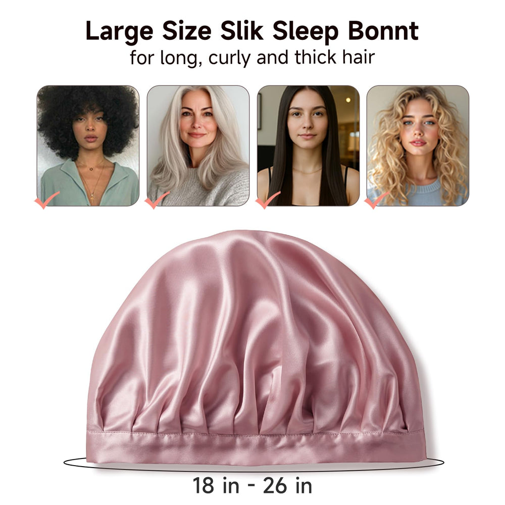 Kaome silk bonnet suits long curly hair for gentle protection.
