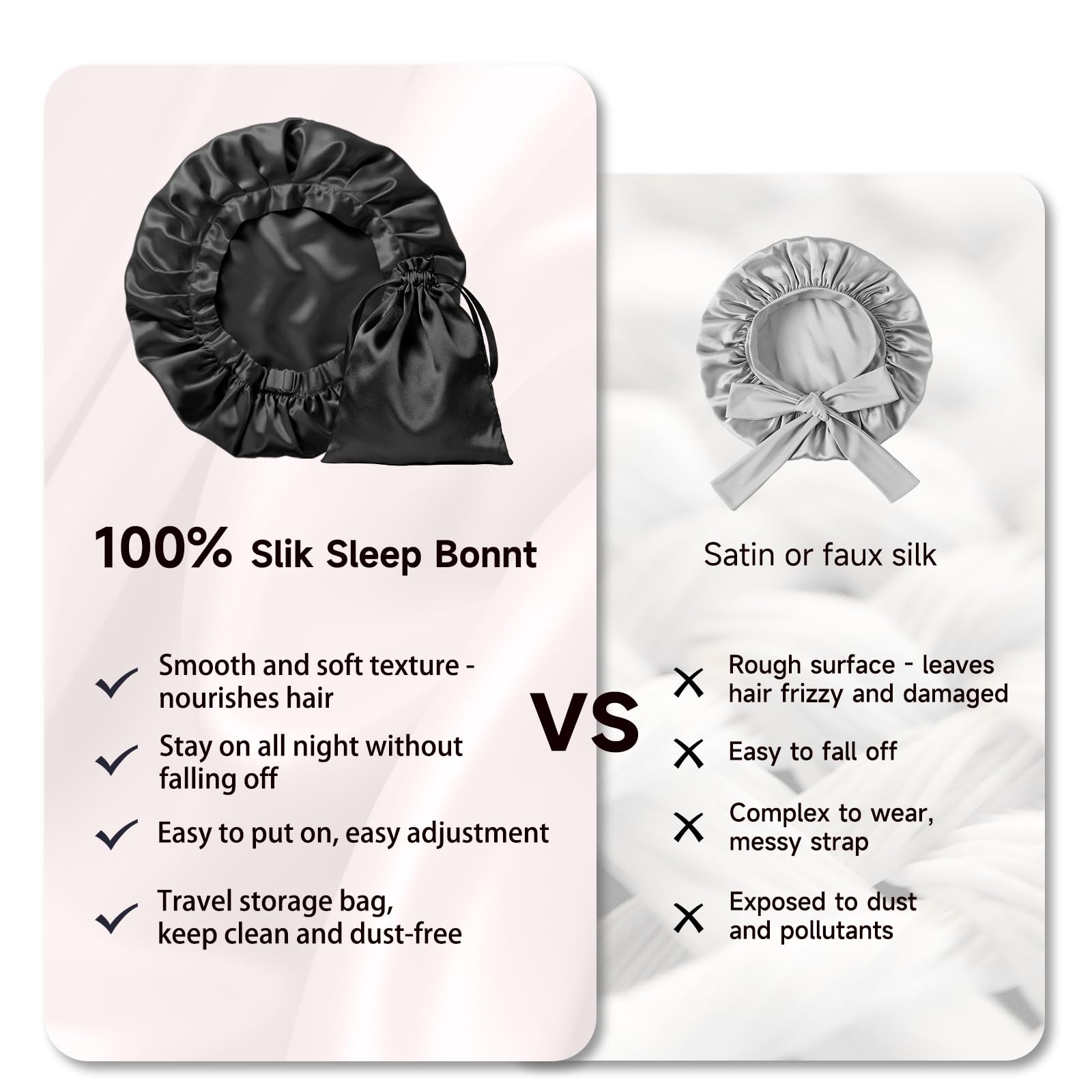 Kaome silk bonnet locks in moisture, helping hair stay hydrated overnight.
