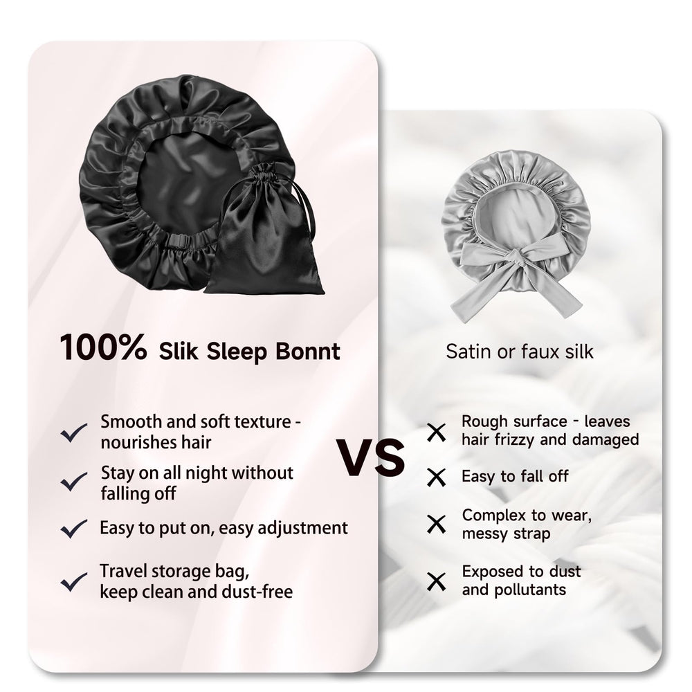 Kaome silk bonnet locks in moisture, helping hair stay hydrated overnight.
