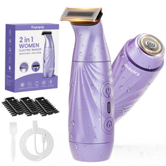 Kapopop 2-in-1 bikini trimmer top-foil glides smoothly for a comfortable shave