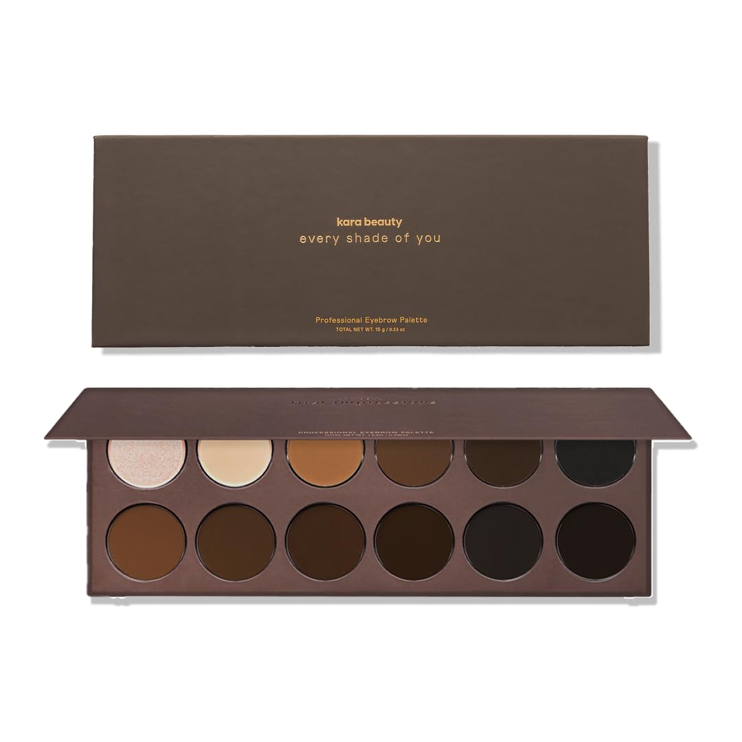 KARA BEAUTY kit para cejas paleta 16 tonos con acabado natural.