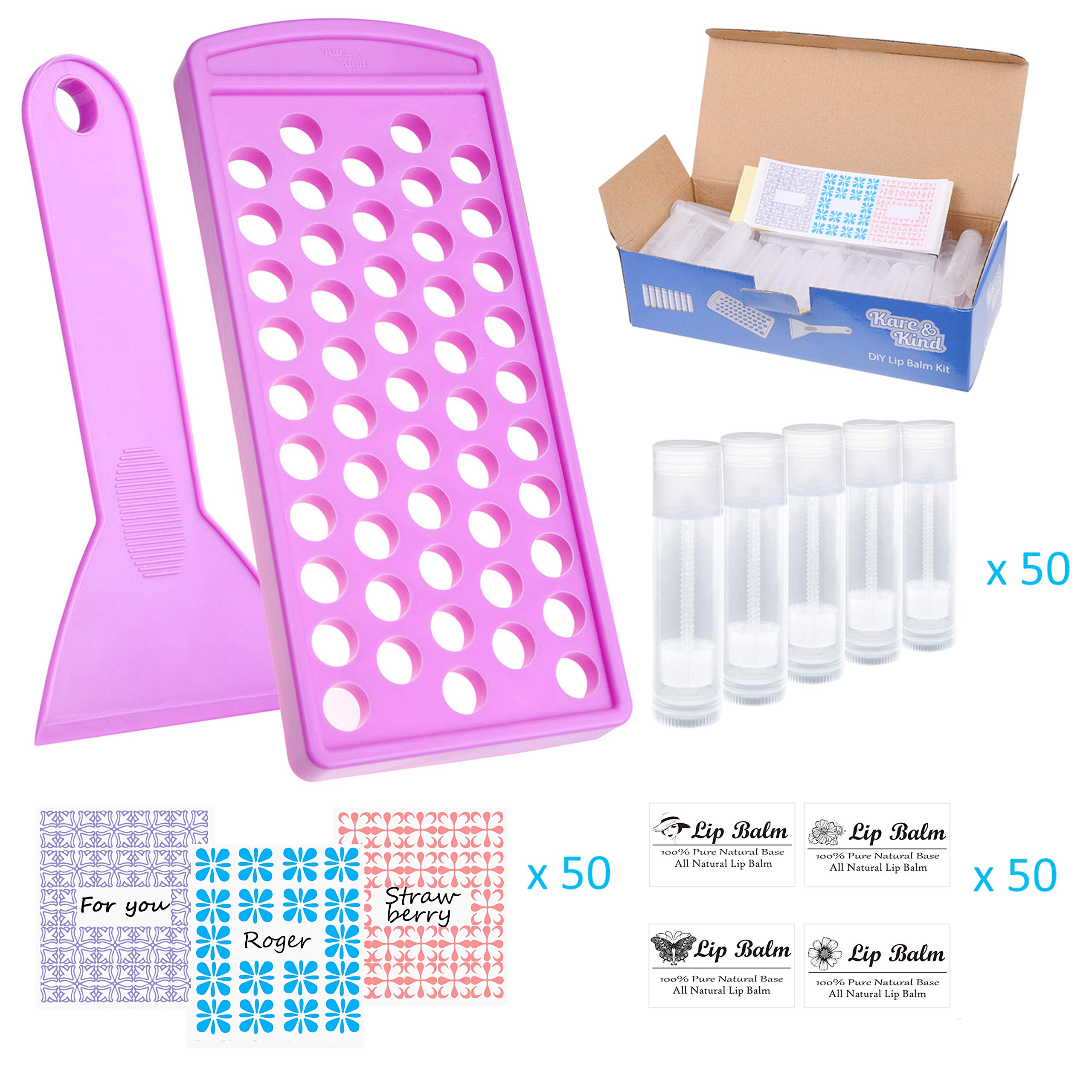 Kare & Kind clear lip balm tubes with twist caps ready for customization