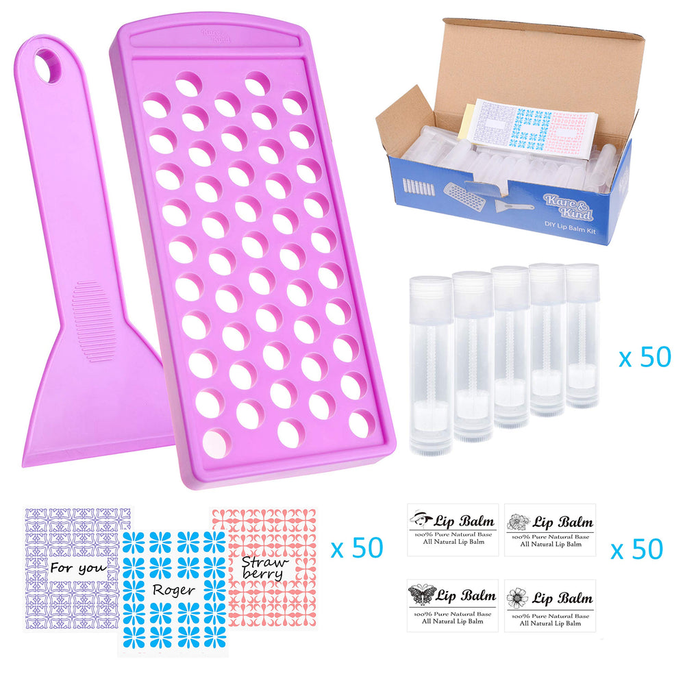Kare & Kind clear lip balm tubes with twist caps ready for customization