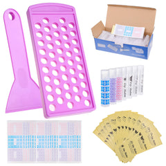 Kare & Kind lip balm filling tray kit close-up showing BPA-free tubes for DIY projects