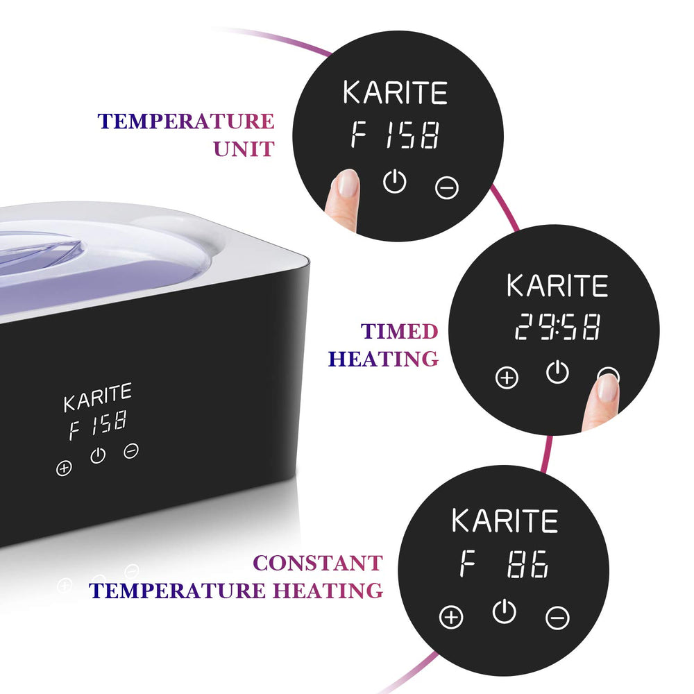 Karite paraffin wax bath demonstrates feet soaking for relaxing treatment