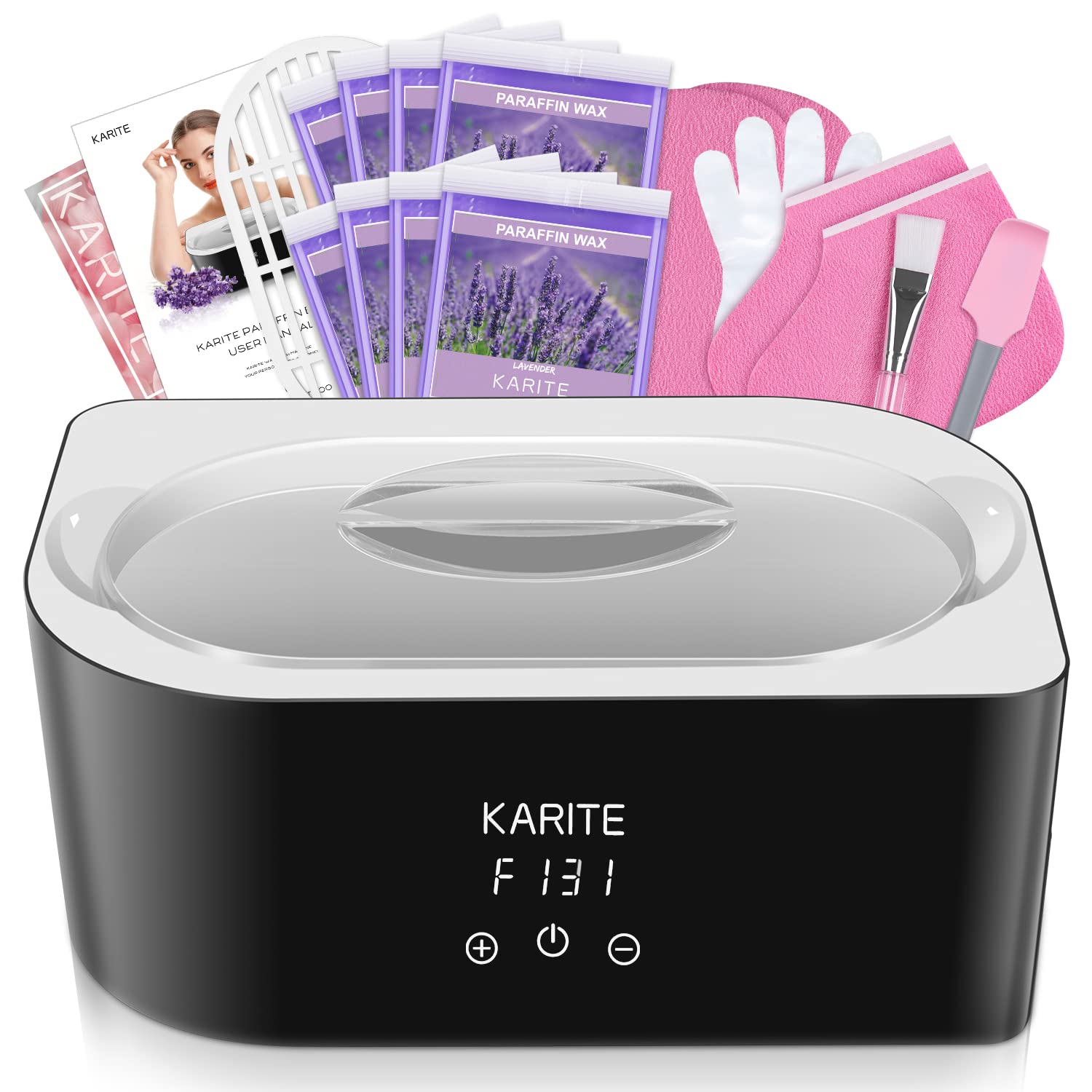 Karite paraffin wax bath with open pot for easy hand dipping and spa sessions