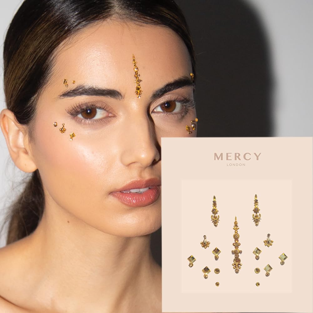 Karizma Gigi Gold Bindi set with crystal gems for festive sparkle.