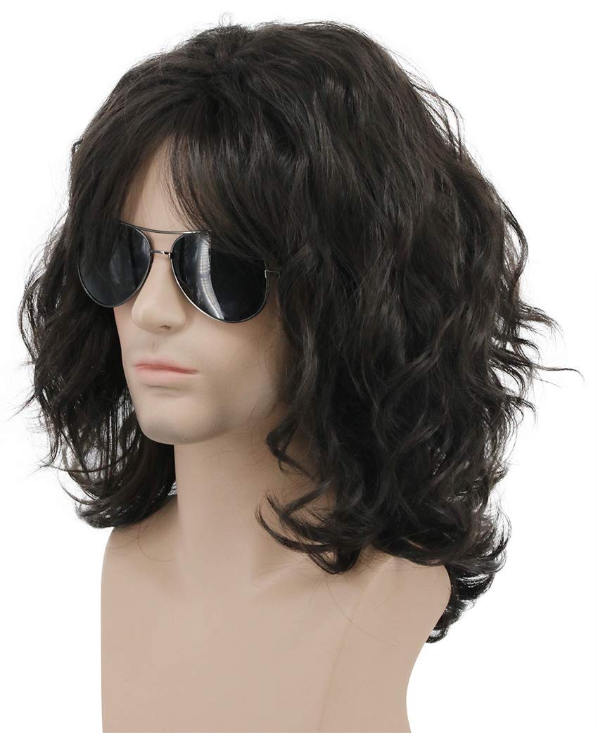 Karlery California 70s-80s rocker wig front view, bold retro look for costumes.