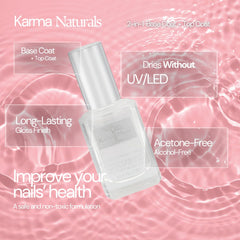 Karma Organic acabado brillante para realzar color y sellar la manicura.