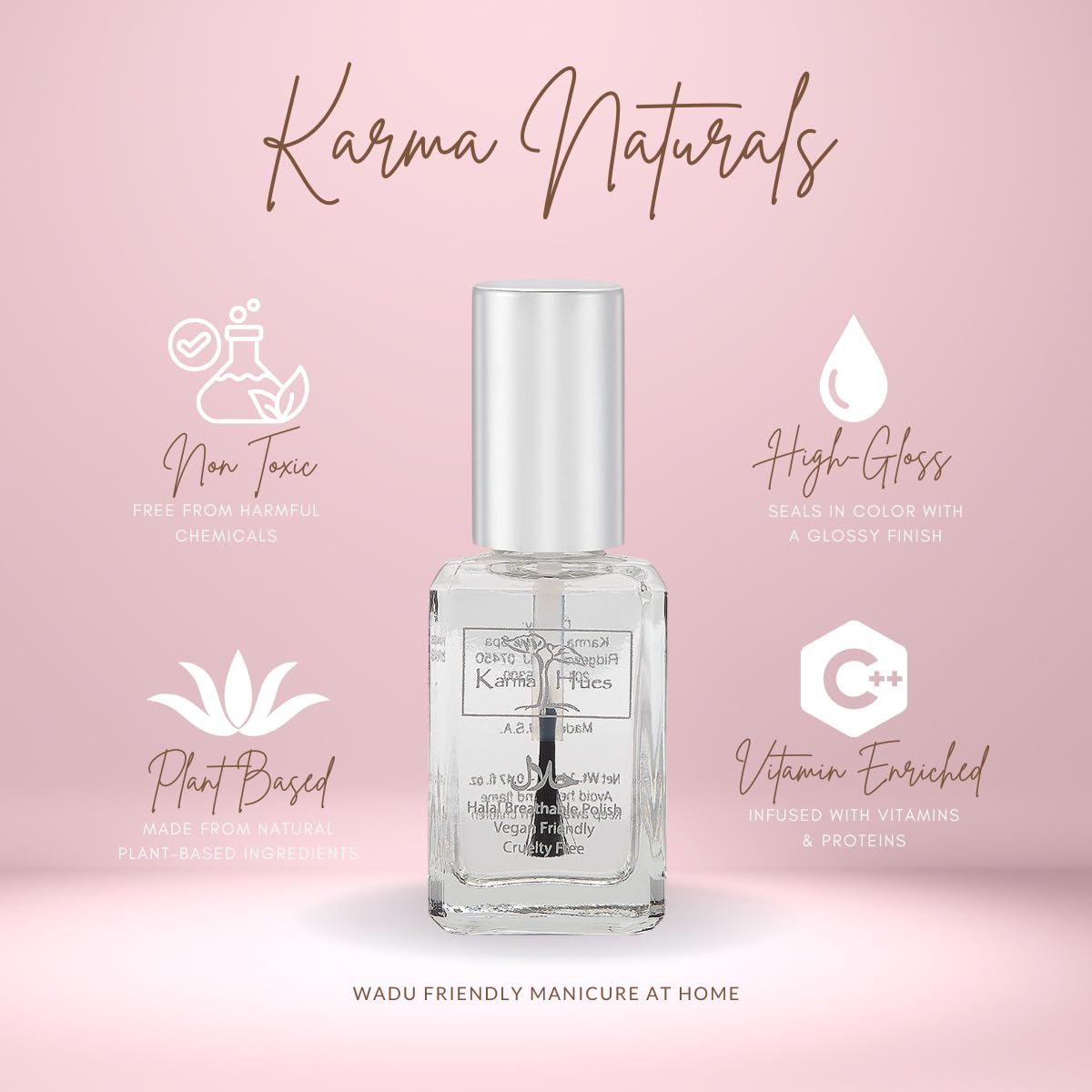 karma organic esmalte arte uñas con brillo duradero