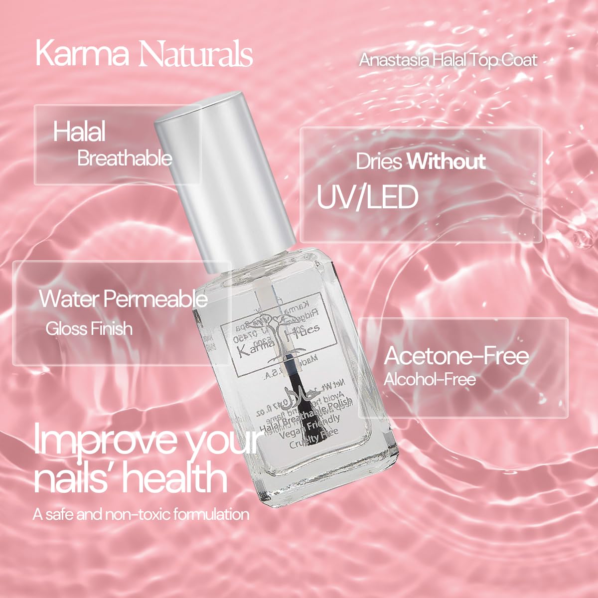 karma organic esmalte permeable al agua uñas para comodidad diaria