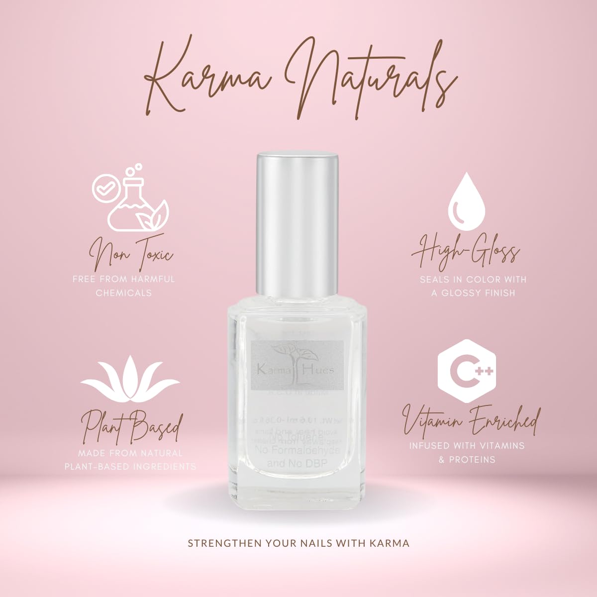 Karma Organic vitaminas A, E y C para textura y crecimiento saludables.