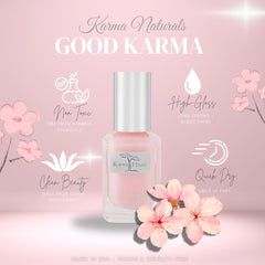 karma orgánico envase de vidrio y tinta de soya, opción sostenible.