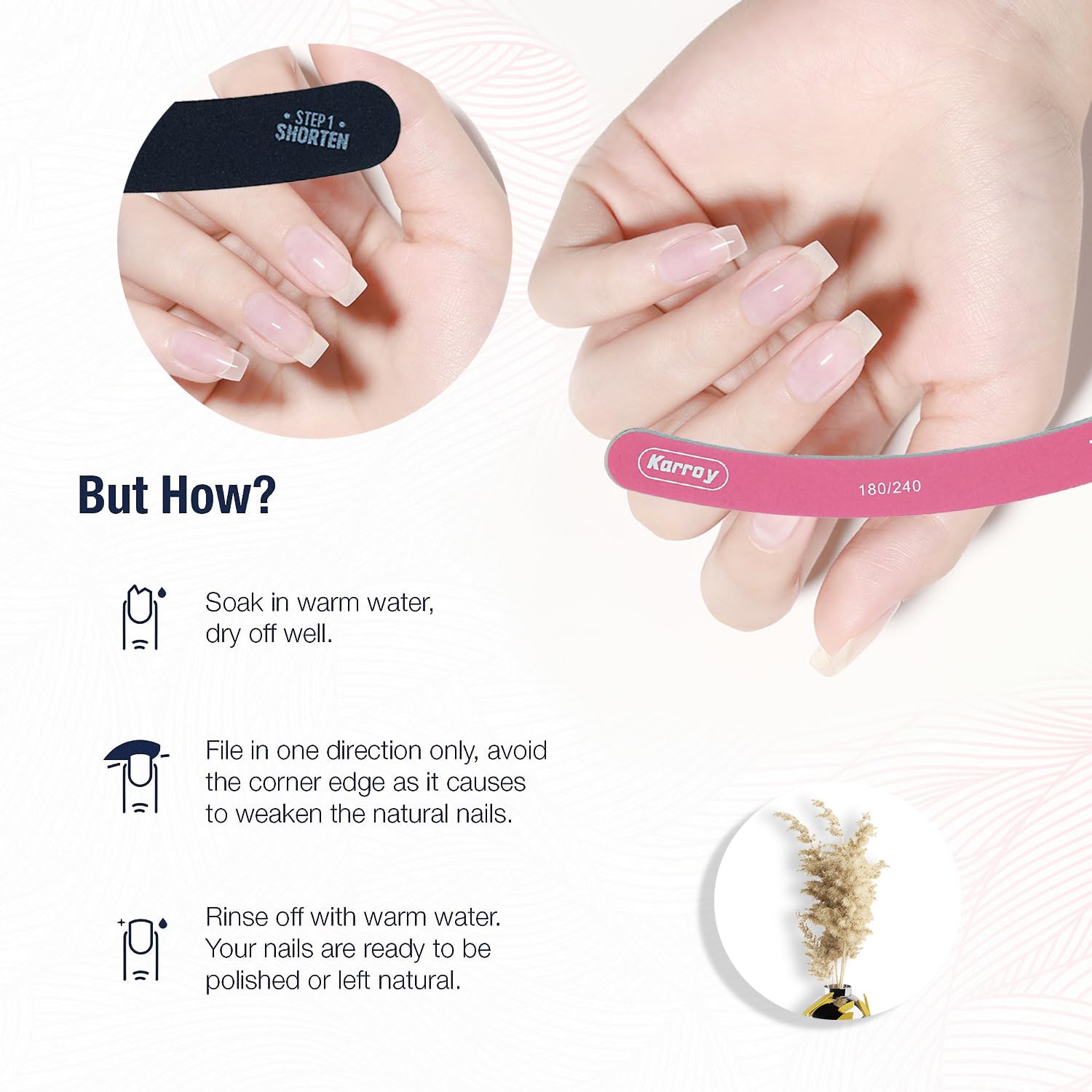 Karroy acrylic removal nail file for artificial nails