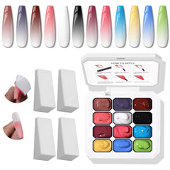 Karroy esponja pat gel uñas ombre 12 colores: degradado suave para uñas.