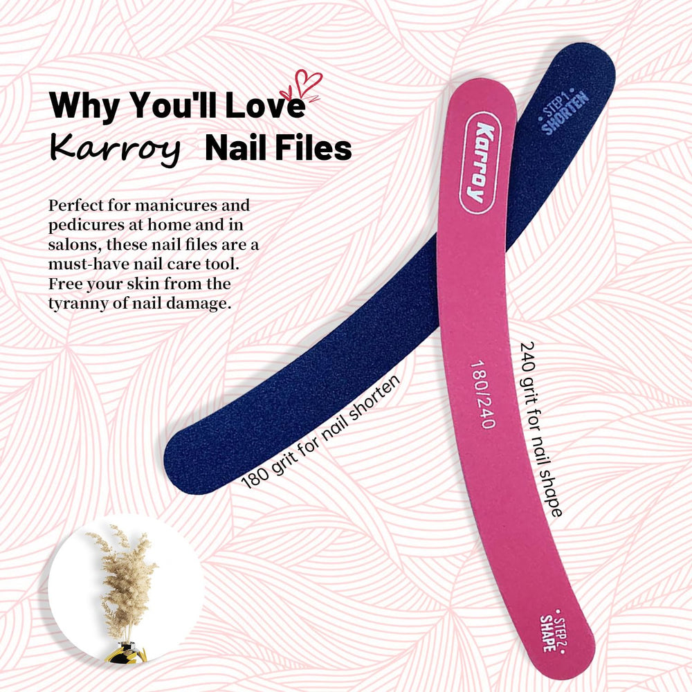 Karroy pack of 20 nail files keeps supplies stocked