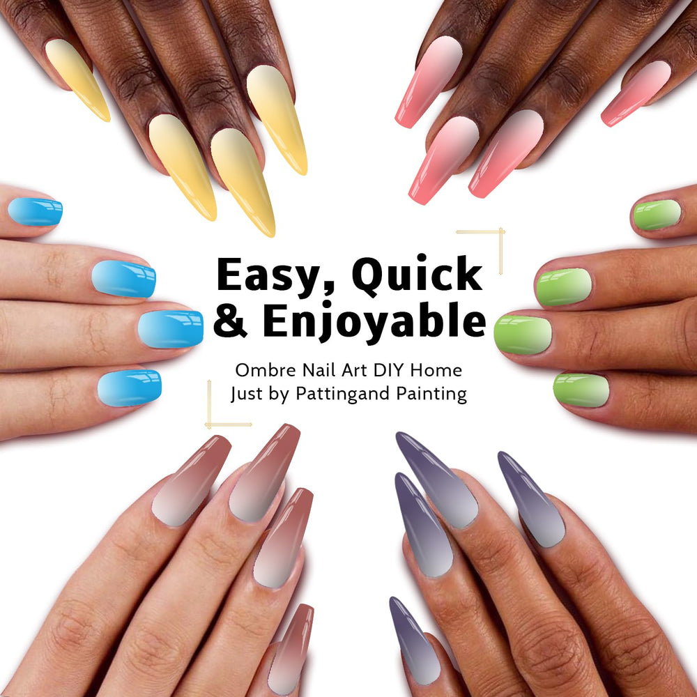 Karroy paleta gel ombre uñas arte 12 colores: juego de pigmentos brillantes.