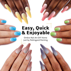 Karroy paleta gel ombre uñas arte 12 colores: juego de pigmentos brillantes.