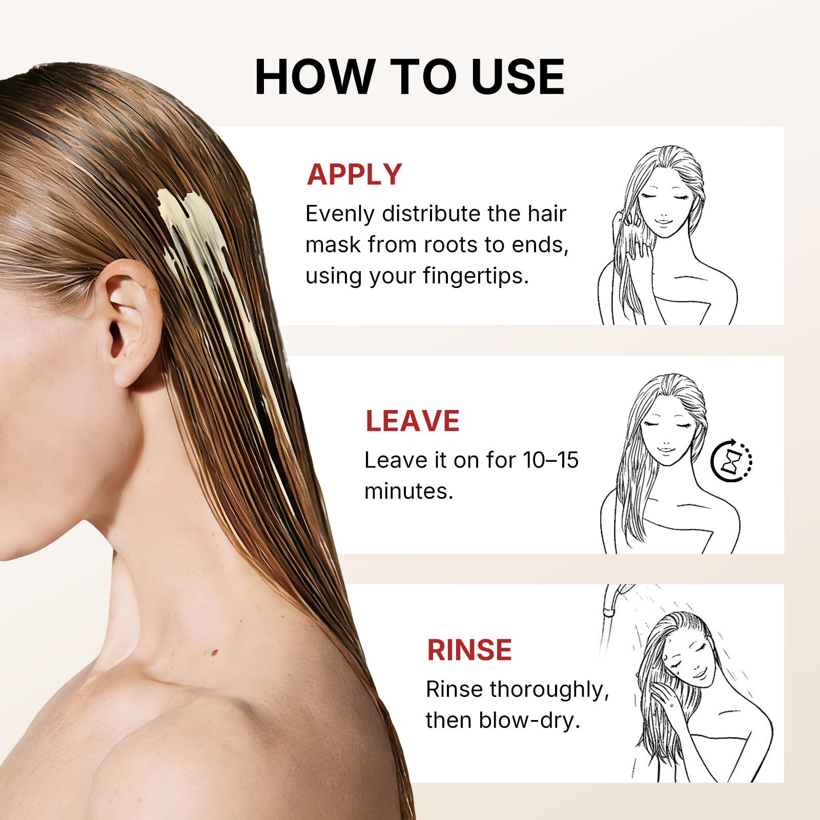 Karseell Aplicación de mascarilla para cabello, fácil de usar.