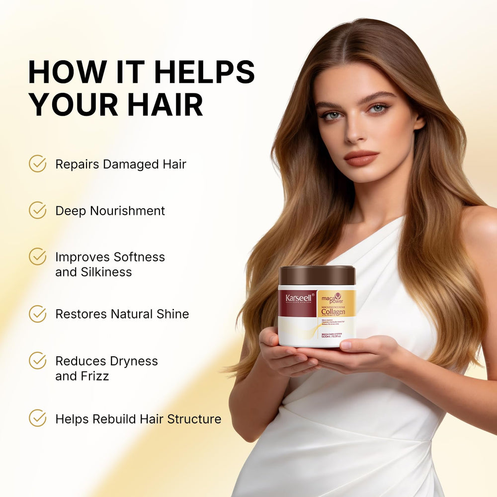 Karseell avocado-oil-shea-butter detail emphasizes deep conditioning for mid-lengths.