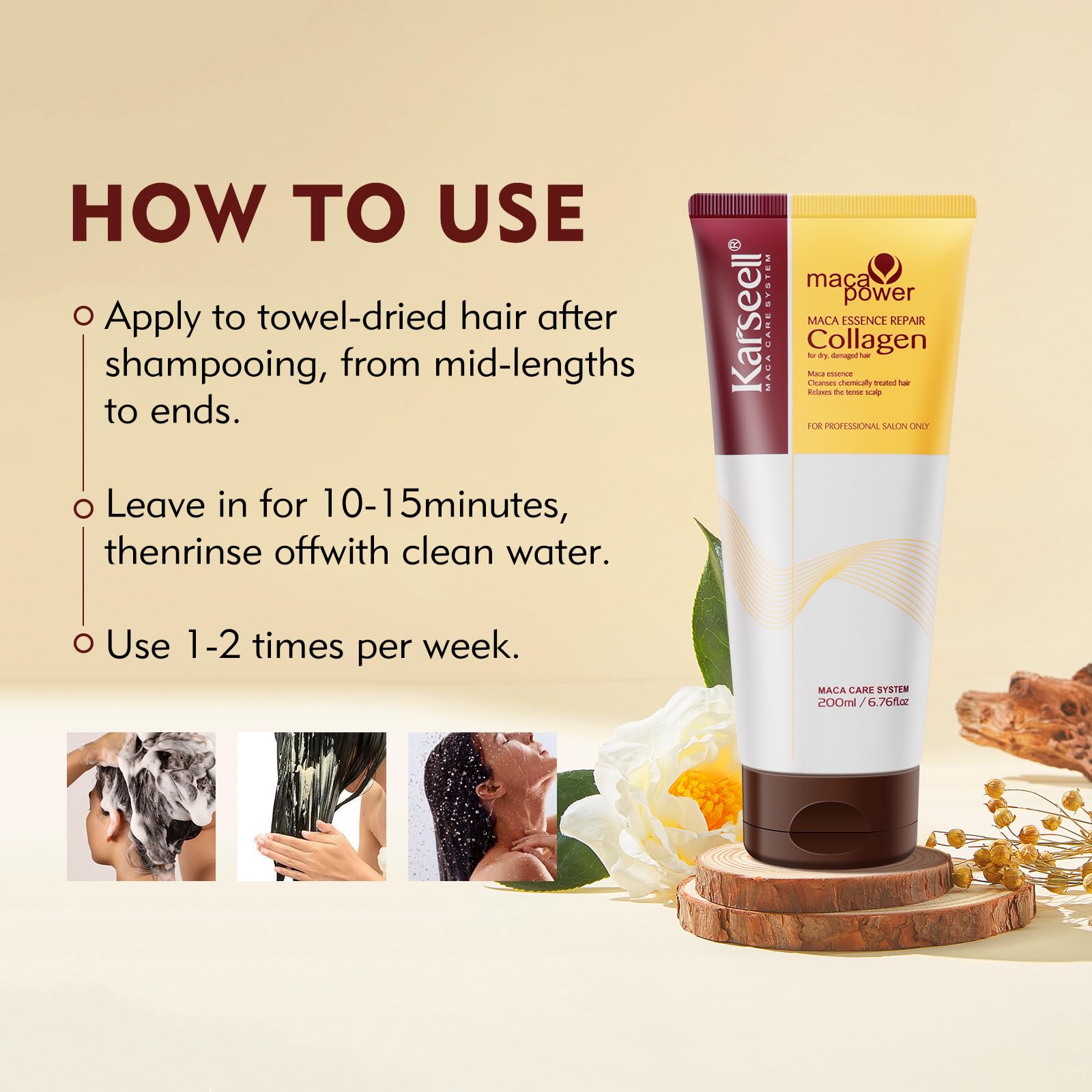 Cabello suave y manejable tras usar Karseell contra el frizz