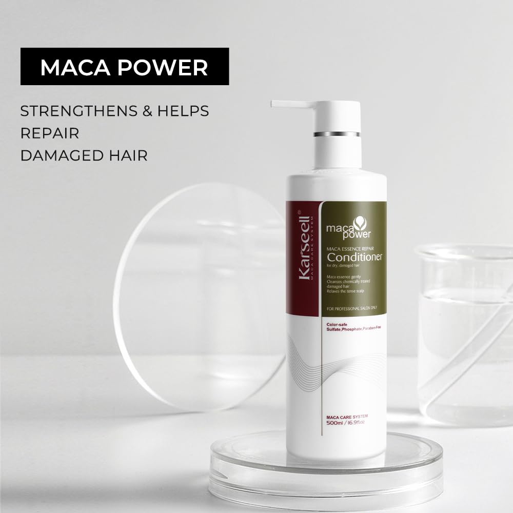 Karseell Deep Restorative Conditioner pour with creamy texture for deep conditioning.