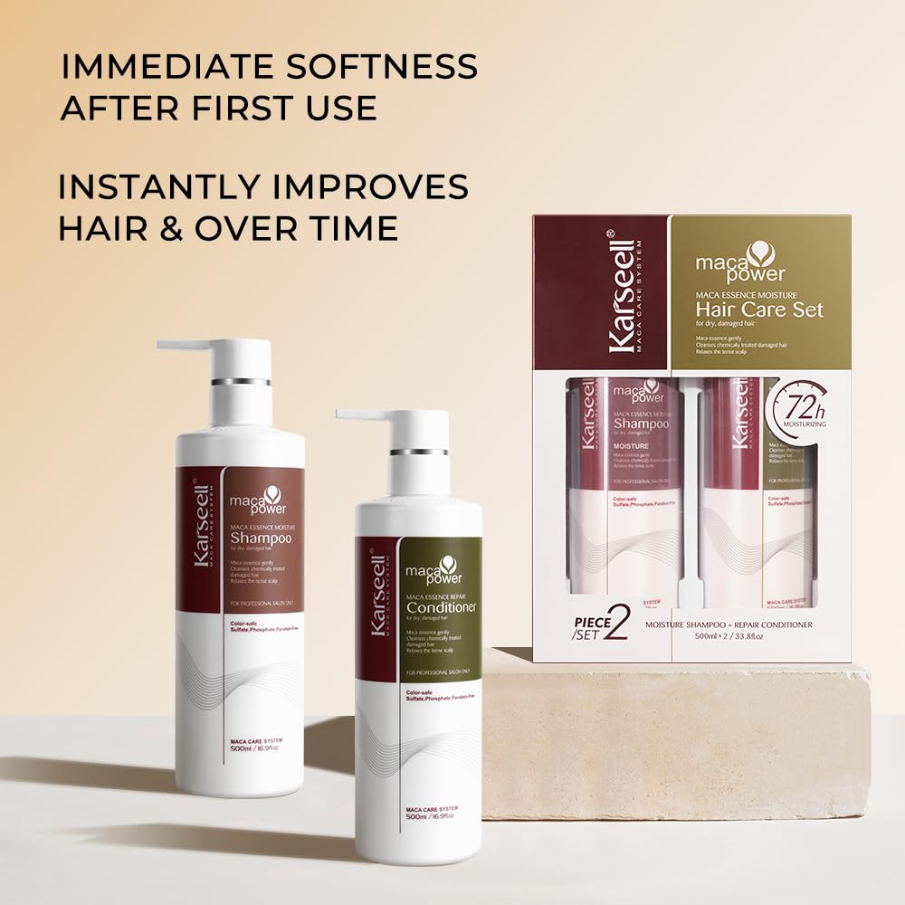 Karseell care routine in bathroom with towel-dried hair