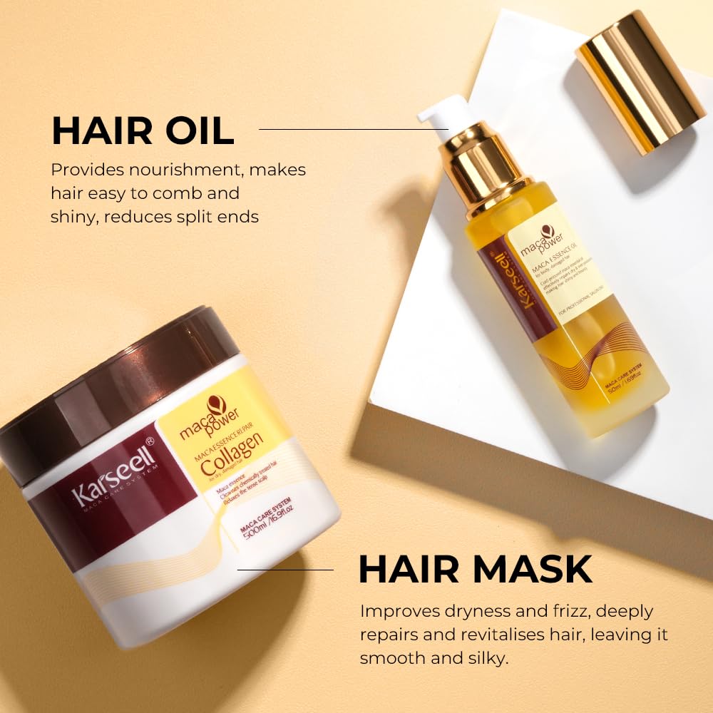 Karseell hair care routine with mask and oil