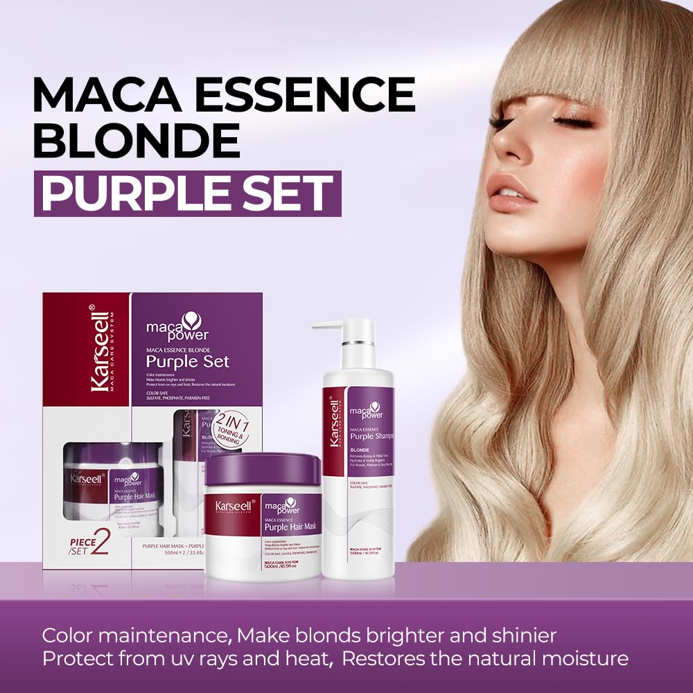Karseell Maca Power Purple Hair Mask closeup with rich pigment for brass neutralization