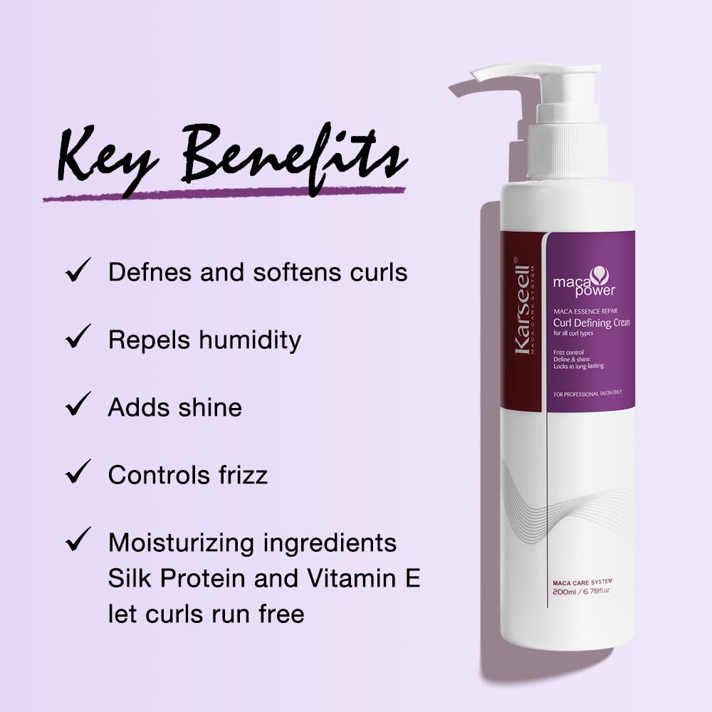 Karseell crema definidora en aplicación para rizos.