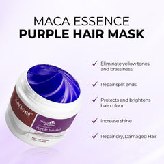 Karseell purple hair mask swatch shows violet pigments brightening cool tones.