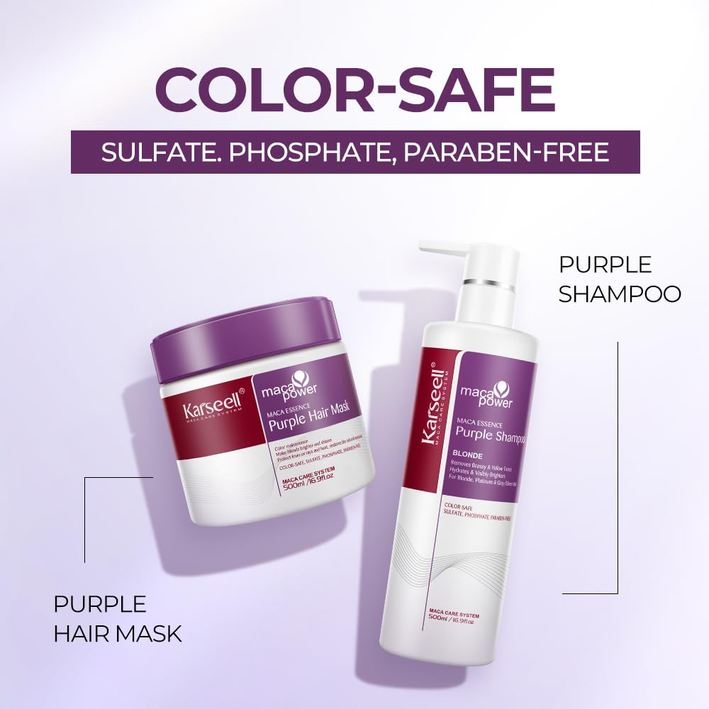 Karseell Purple Shampoo bottle for color-balanced silver hair