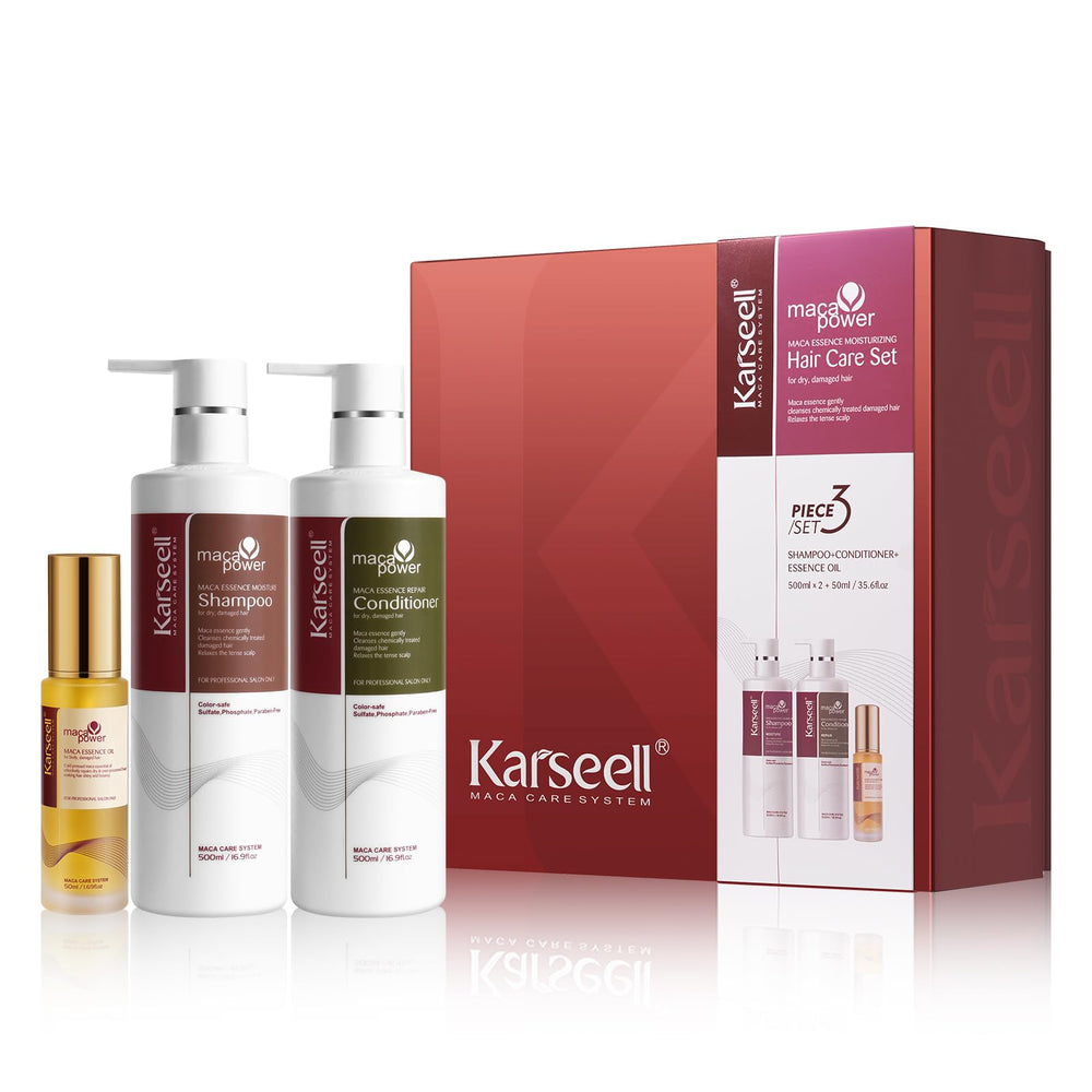 Karseell shampoo bottle showing nourishing cleansing formula for all hair types