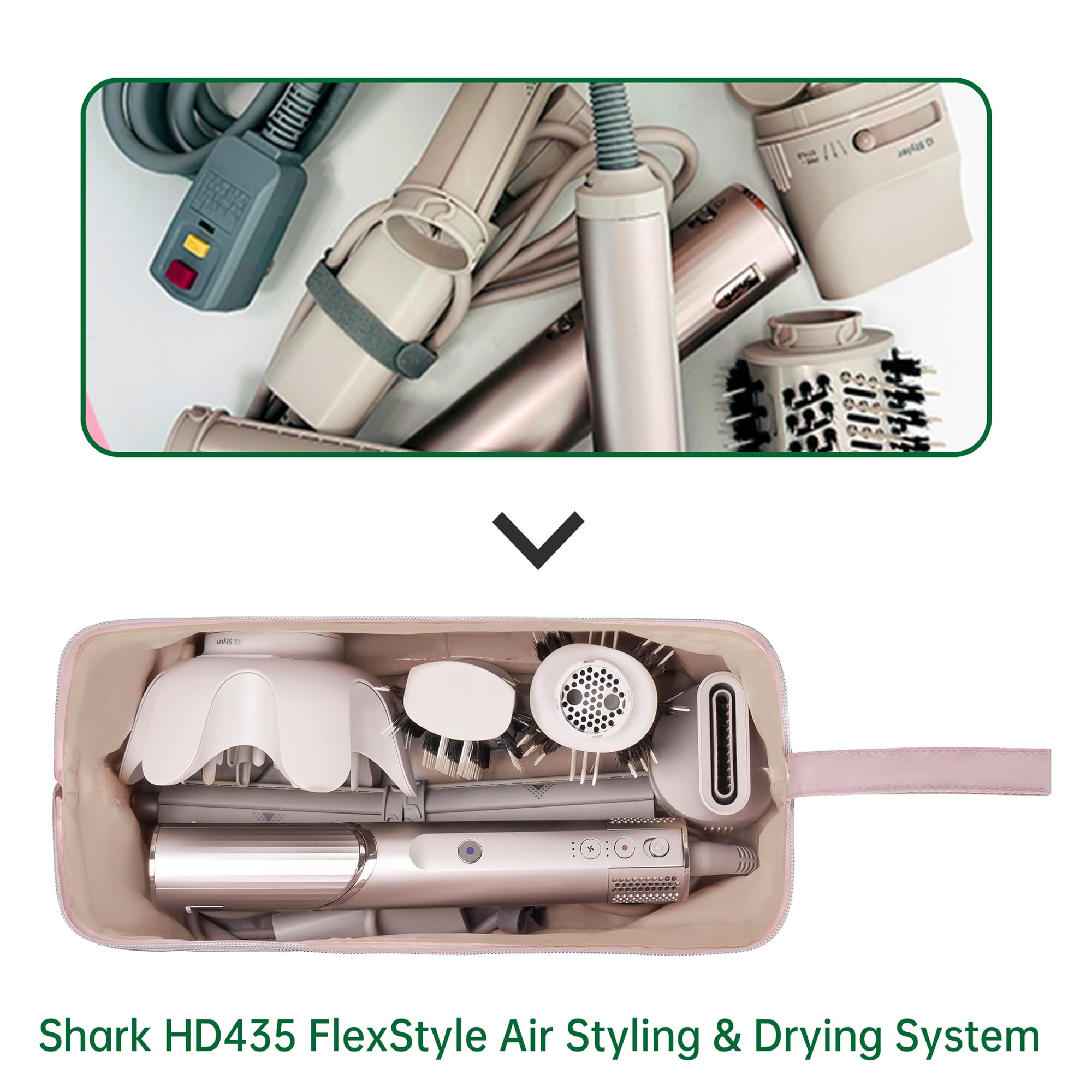 KarSyon case with hanging strap for space-saving, easy storage.