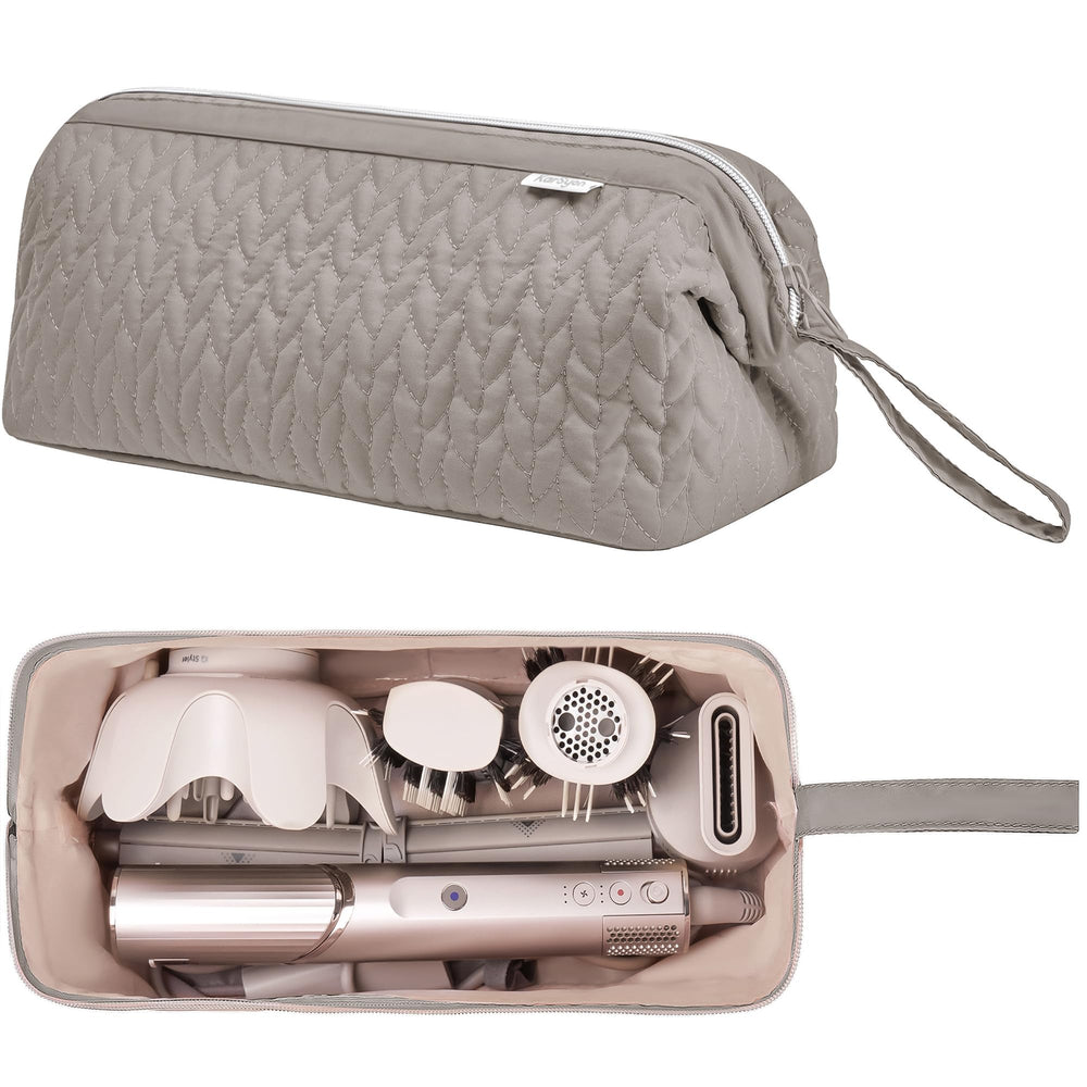 KarSyon Shark Flex Style Case camel opened with doctor-bag layout for quick access.