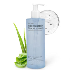 KARUNO conductive gel bottle ready for at-home microcurrent sessions with smooth glide.