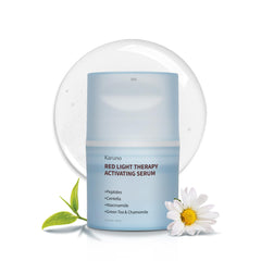 KARUNO Serum Activación Luz Roja, botella destacada para hidratación intensa.