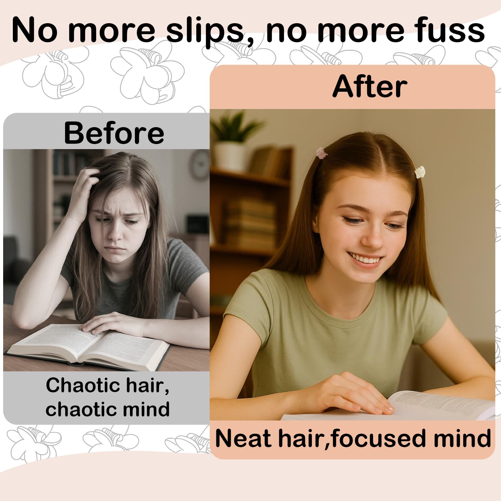 Kasmena small matte hair clip easy grip design protects hair during use