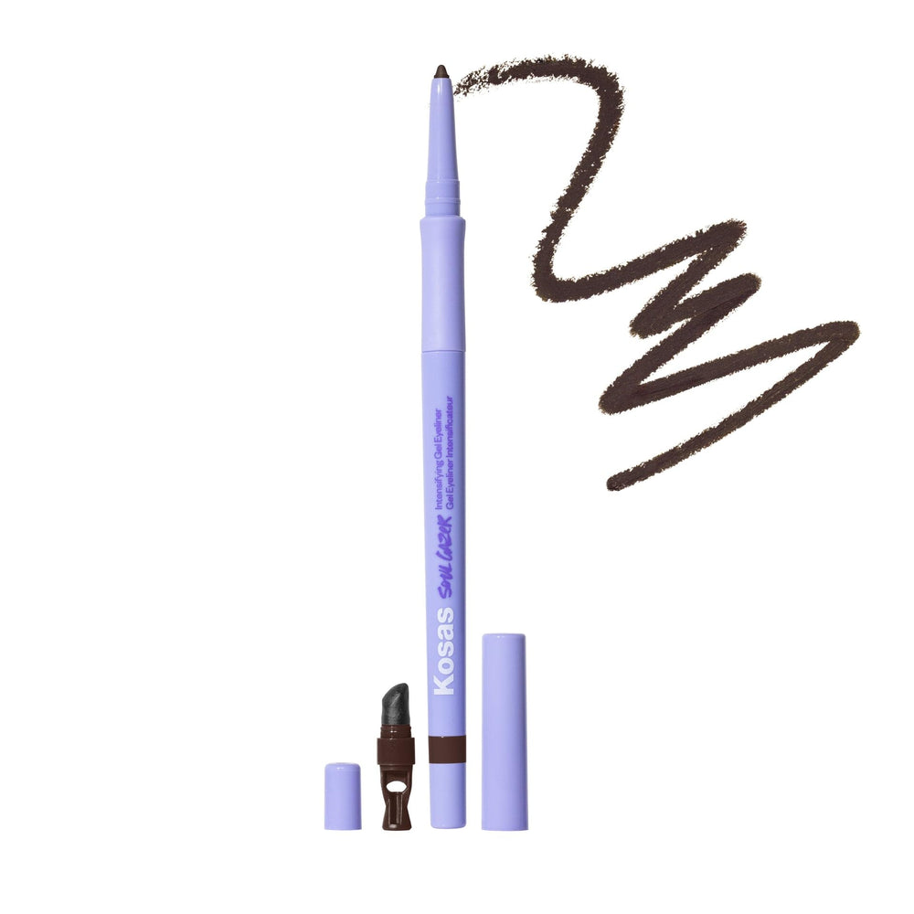 Kosas Soulgazer gel eyeliner retractable tip close-up for precise lines.