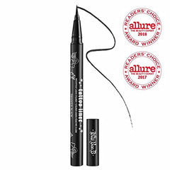 Kat Von D Tattoo Liner Trooper Black liquid application swipe showing smooth, even coverage