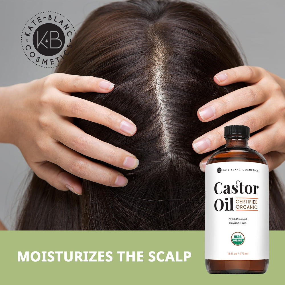 Close-up of Kate Blanc Castor Oil texture for daily skin hydration.