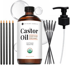 Kate Blanc Castor Oil 16oz bottle for brow and lash conditioning.