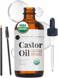 Kate Blanc Cosmetics Organic Castor Oil for Hair, Lashes & Face – 2oz, Cold Pressed