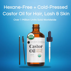 Kate Blanc Cosmetics castor oil applied along lash line for fuller-looking lashes