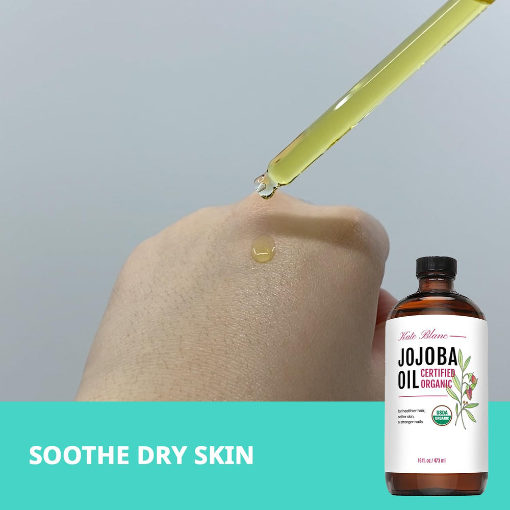 Kate Blanc Jojoba Oil as a natural makeup remover and base prep.