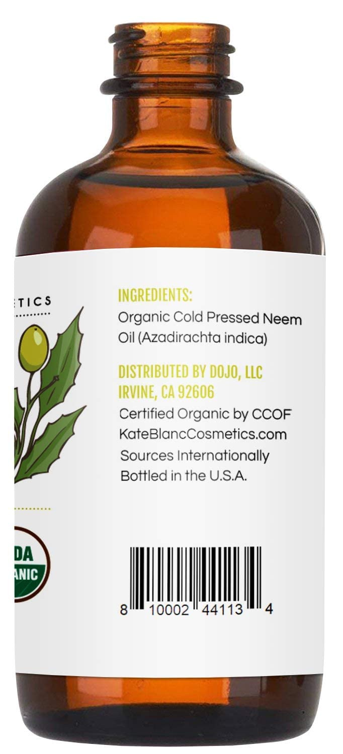 Kate Blanc Neem Oil is cold-pressed and certified organic.