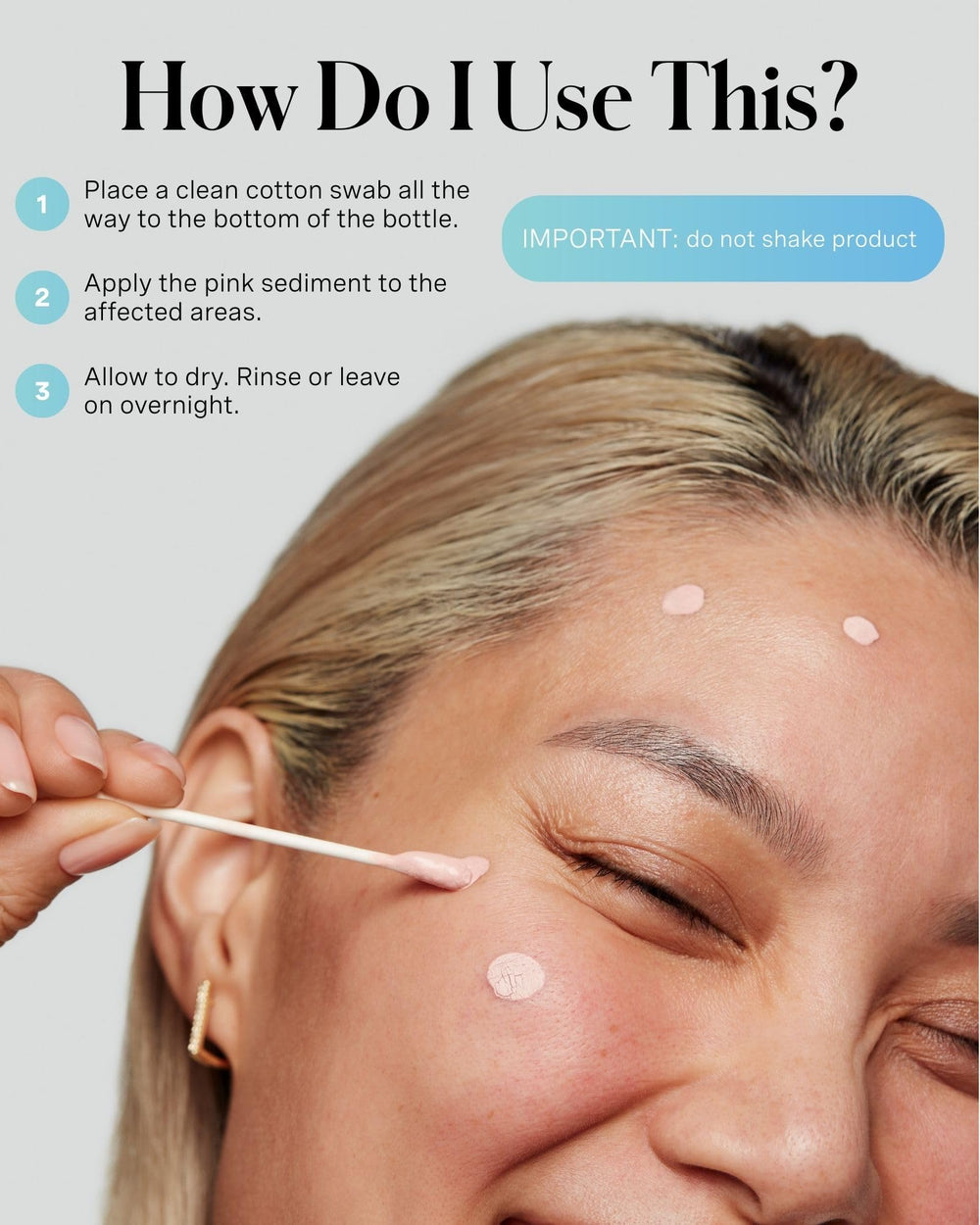 Spot treatment dabbed on an active pimple for drying action.