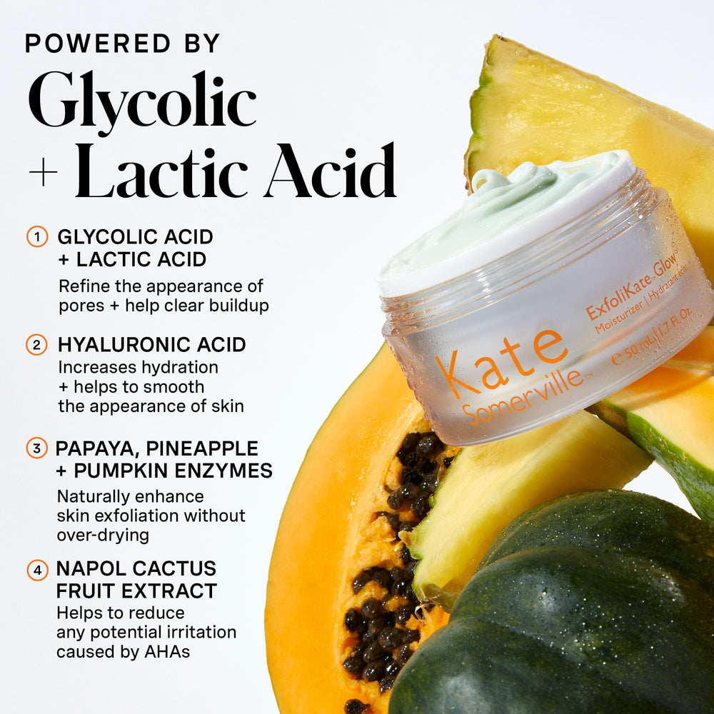 Kate Somerville ExfoliKate Glow Moisturizer texture swirl highlights radiant finish