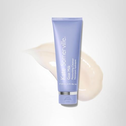 Creamy non-foaming texture close-up of Kate Somerville Goat Milk Moisturizing Cleanser.